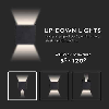 VT-759-B-N Lampada applique LED 5W chip bridgelux da parete doppio fascio UP/DOWN 140LM/W 3000K forma quadrato colore nero IP65 - sku 217078
