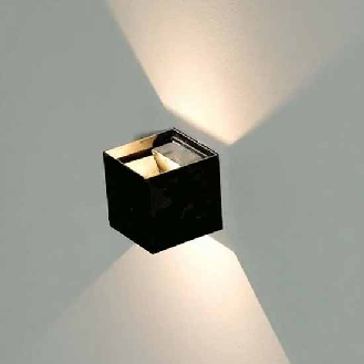 VT-759-B-N Lampada applique LED 5W chip bridgelux da parete doppio fascio UP/DOWN 140LM/W 3000K forma quadrato colore nero IP65 - sku 217078-Leggi tutto