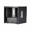 VT-759-B-N Lampada applique LED 5W chip bridgelux da parete doppio fascio UP/DOWN 140LM/W 3000K forma quadrato colore nero IP65 - sku 217078