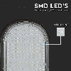 PRO VT-101ST Armatura lampada stradale led chip samsung SMD lampione 100W 84LM/W bianco freddo 6400K slim alluminio grigio scuro IP65 - sku 21536