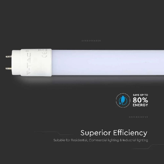 PRO VT-122 Tubo LED 16.5W chip Samsung 112LM/W T8 G13 120CM in nanoplastica bianco naturale 4000K - SKU 21672-Leggi tutto