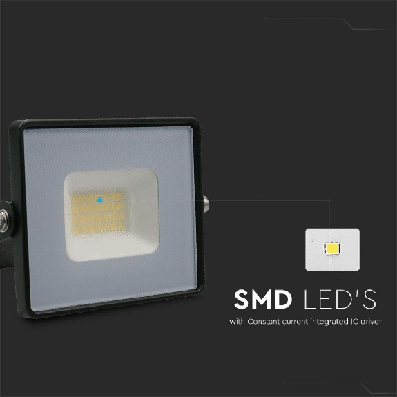 VT-4021 Faro led smd 20W bianco naturale 4000K E-Series ultra slim nero 1620lm IP65 - sku 215947-Leggi tutto