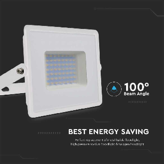 VT-4051 Faro LED 50W proiettore E-Series super slim G2 corpo bianco luce bianco naturale 4000K IP65 - sku 215962-Leggi tutto