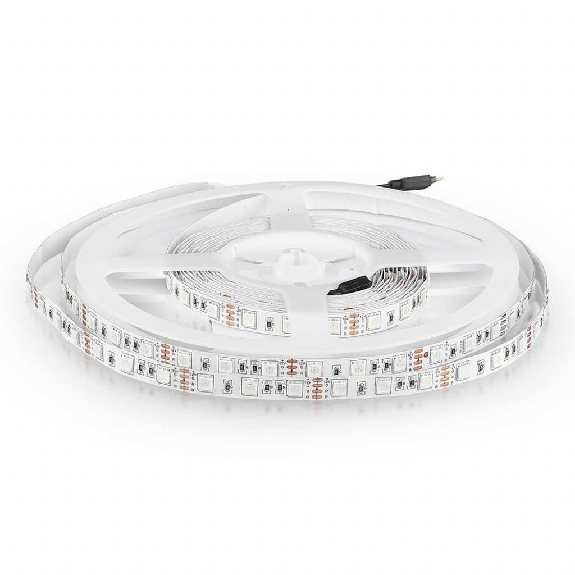 Striscia LED RGB 60led/mt 5050 10.8W/mt strip 5Mt Multicolor 12V No waterproof 10mm 212120-Leggi tutto