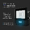VT-118S-1 faro led 10W chip samsung con sensore di movimento PIR e crepuscolare bianco caldo 3000K slim alluminio nero IP65 - SKU 20280