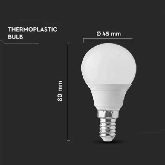 VT-1819 Lampadina led SMD 3.7W E14 180° mini globo P45 bianco freddo 6400K - SKU 214124-Leggi tutto
