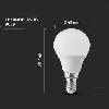 VT-1819 Lampadina led SMD 3.7W E14 180° mini globo P45 bianco caldo 3000K - SKU 214123