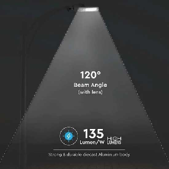 PRO VT-34ST Armatura lampada stradale led 30W alta luminosità 135LM/W chip samsung bianco naturale 4000K slim IP65 - sku 21956-Leggi tutto