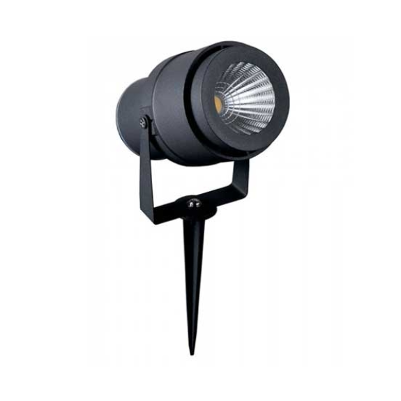 VT-857 Picchetto giardino led faretto cob 12W orientabile colore grigio IP65 luce bianco caldo 3000K - sku 217550-Leggi tutto