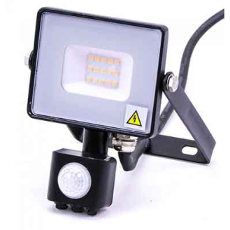 PRO VT-10-S faro led 10W ultra slim nero con sensore PIR bianco caldo 300K IP65 - SKU 436-Leggi tutto