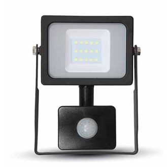 PRO VT-10-S faro led 10W ultra slim nero con sensore PIR bianco caldo 300K IP65 - SKU 436-Leggi tutto