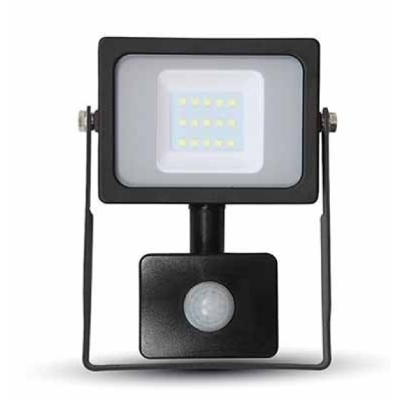 PRO VT-10-S faro led 10W ultra slim nero con sensore PIR bianco caldo 300K IP65 - SKU 436-Leggi tutto