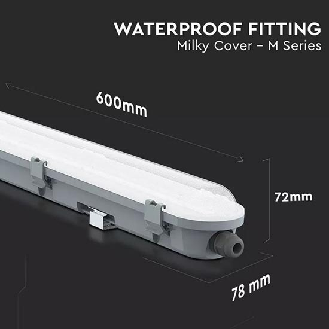 PRO VT-60018 Tubo led plafoniera chip samsung smd 18W 120LM/W 60CM 6500K copertura satinata IP65 - SKU 2120210-Leggi tutto