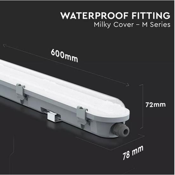 PRO VT-60018 Tubo led plafoniera chip samsung smd 18W 120LM/W 60CM 6500K copertura satinata IP65 - SKU 2120210-Leggi tutto