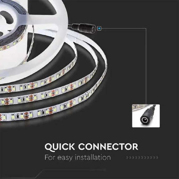 VT-2835 Striscia 630LED 24V 8W/mt SMD2835 137lm/w 5Mt 6500K bianco freddo IP20 - SKU 212595-Leggi tutto