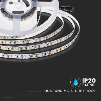 VT-2835 Striscia 630LED 24V 8W/mt SMD2835 137lm/w 5Mt 6500K bianco freddo IP20 - SKU 212595-Leggi tutto