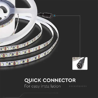 VT-2835 Striscia 630LED 24V 8W/mt SMD2835 137lm/w 5Mt 6500K bianco freddo IP20 - SKU 212595-Leggi tutto