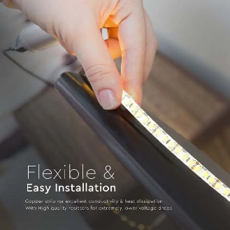 VT-5730 Striscia led strip 5Mt 2000lm/mt bianco freddo120led/mt 100lm/W 6000k IP20 sku 212161-Leggi tutto