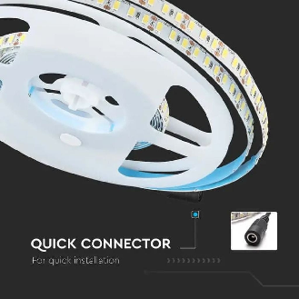 VT-5730 Striscia led strip 5Mt 2000lm/mt bianco freddo120led/mt 100lm/W 6000k IP20 sku 212161-Leggi tutto
