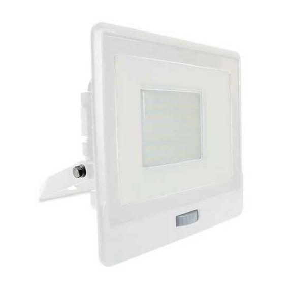 VT -158S LED LED 50W Chip Samsung Chip avec PIR et Crepusculaire Capteur crépusculaire blanc froid 6500K Boîte d'aluminium blanc mince IP65 Dérivation - SKU 20279-Lire la description