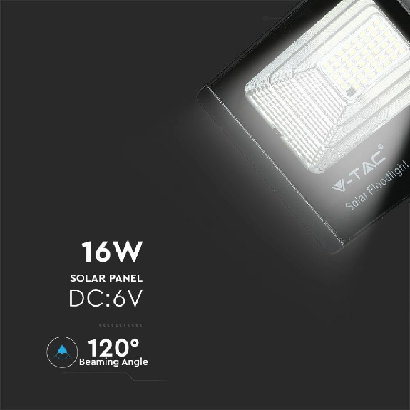 VT-40W Faro led 40W autoalimentato nero con pannello solare 16W e telecomando 4000K IP65  sku 8574-Leggi tutto