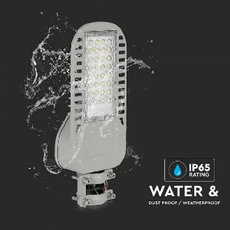 PRO VT-54ST Armatura lampada stradale led 50W chip samsung colore grigio 135lm/w bianco freddo 6500K slim IP65 - sku 21959-Lire la description