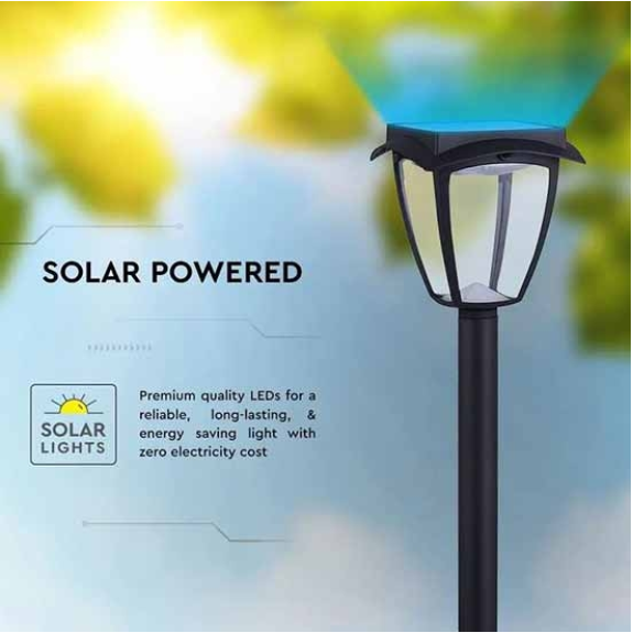 VT-984 Lampada solare lanterna LED da giardino 2W 110LM color change 2IN1 switch fissaggio a terra 93cm autoalimentato con pannello solare IP65 - SKU 2894-Leggi tutto