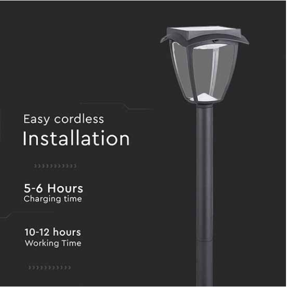 VT-984 Lampada solare lanterna LED da giardino 2W 110LM color change 2IN1 switch fissaggio a terra 93cm autoalimentato con pannello solare IP65 - SKU 2894-Leggi tutto