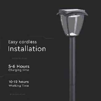 VT-984 Lampada solare lanterna LED da giardino 2W 110LM color change 2IN1 switch fissaggio a terra 93cm autoalimentato con pannello solare IP65 - SKU 2894-Leggi tutto