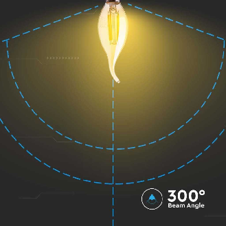 VT-1948 Lampadina LED fiamma lampada Ambrata 4W filamento E14 2200K - 217114-Leggi tutto