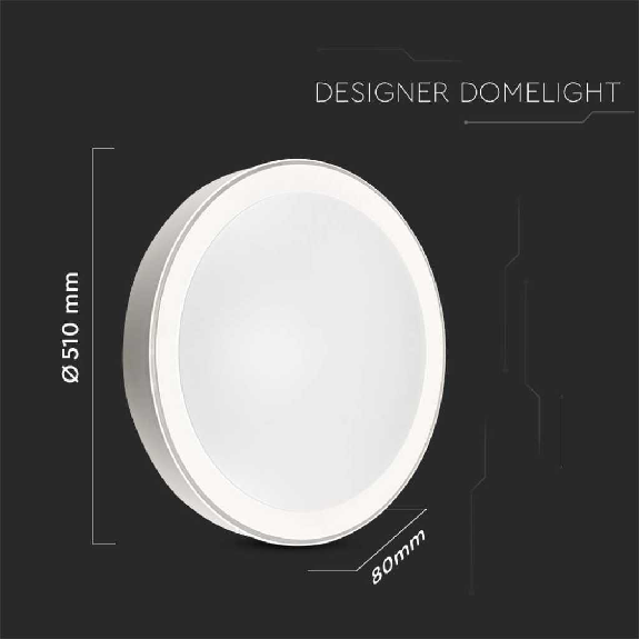 VT-8502 Plafoniera led rotonda 60W corpo bianco cambia colore 3in1 dimmerabile con telecomando - sku 2114751-Leggi tutto