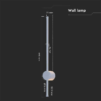 VT-11112 lampada da parete moderna 70cm 12W luce notturna 4000K illuminazione a parete bianco caldo per soggiorno ra colore bianco sku 6833-Leggi tutto