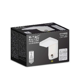 VT-11020 lampada led da parete con sensore PIR faro 17W 150lm/w illuminazione facciate quadrato colore bianco 4000k design moderno IP65 sku 2947-Leggi tutto