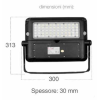 VT-787-10 faro led 10W slim autoalimentato nero con pannello solare e sensore pir bianco naturale 4000K - sku 9869