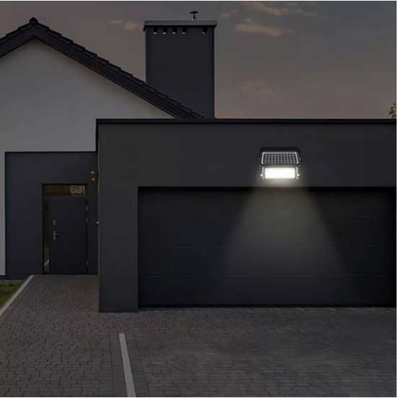 VT-787-10 faro led 10W slim autoalimentato nero con pannello solare e sensore pir bianco naturale 4000K - sku 9869-Leggi tutto