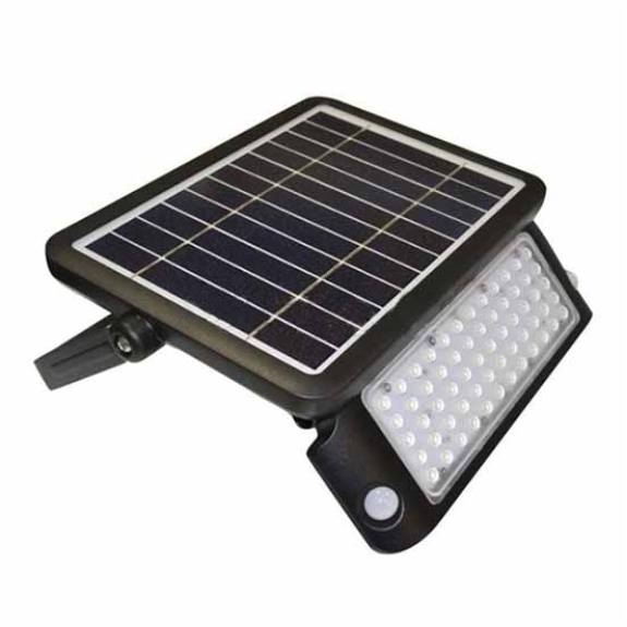 VT-787-10 faro led 10W slim autoalimentato nero con pannello solare e sensore pir bianco naturale 4000K - sku 9869-Leggi tutto