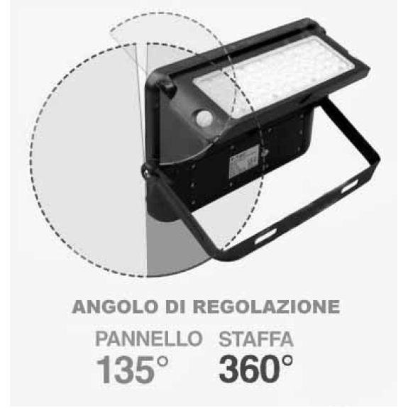 VT-787-10 faro led 10W slim autoalimentato nero con pannello solare e sensore pir bianco naturale 4000K - sku 9869-Leggi tutto