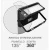 VT-787-10 faro led 10W slim autoalimentato nero con pannello solare e sensore pir bianco naturale 4000K - sku 9869