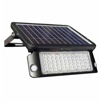 VT-787-10 faro led 10W slim autoalimentato nero con pannello solare e sensore pir bianco naturale 4000K - sku 9869-Leggi tutto