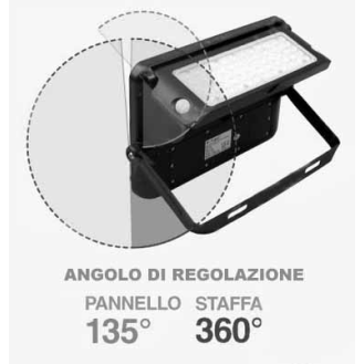 VT-787-10 faro led 10W slim autoalimentato nero con pannello solare e sensore pir bianco naturale 4000K - sku 9869-Leggi tutto