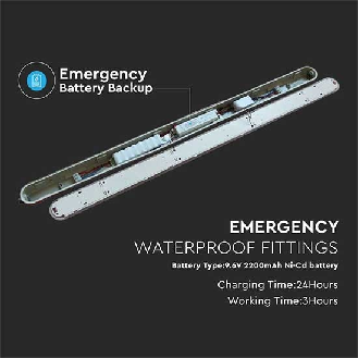 PRO VT-120136 plafoniera chip samsung smd 36W 120LM/W 120CM con kit batteria emergenza corpo bianco IP65 4000k - SKU 2120223-Leggi tutto