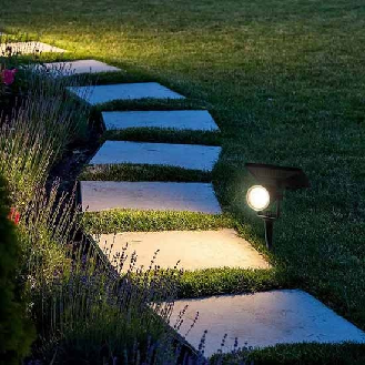 VT-952 Picchetto da giardino LED COB 2W 3000K autoalimentato con pannello solare e crepuscolare orientabile fissaggio a terra IP65 - sku 6660-Leggi tutto
