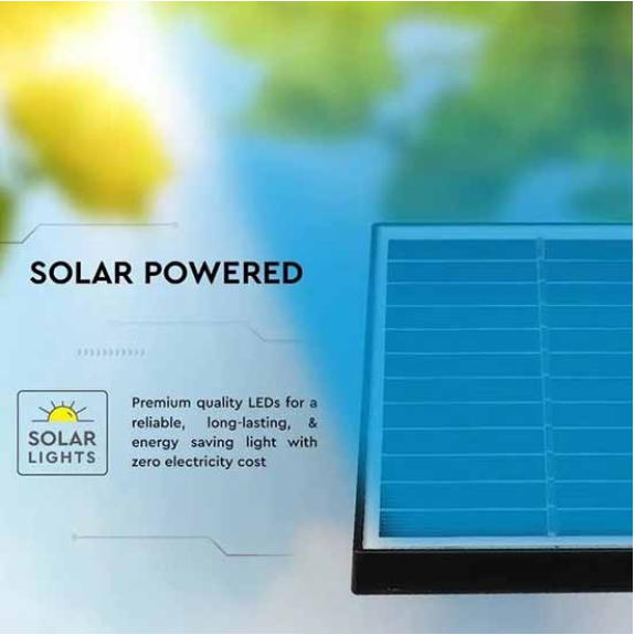 VT-952 Picchetto da giardino LED COB 2W 3000K autoalimentato con pannello solare e crepuscolare orientabile fissaggio a terra IP65 - sku 6660-Leggi tutto
