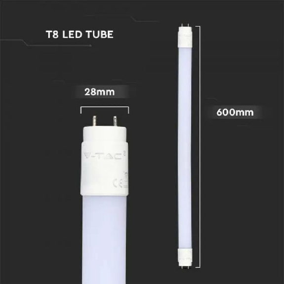 PRO VT-061 Tubo LED neon 9W chip Samsung T8 G13 60cm bianco freddo 6500K ruotabile - SKU 21652-Leggi tutto