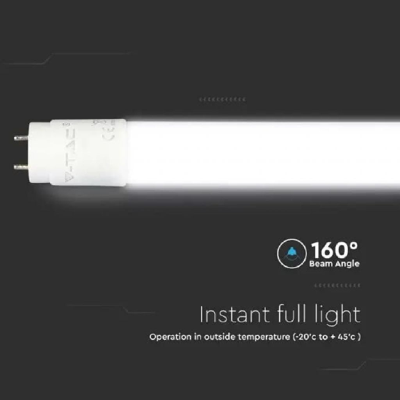 PRO VT-061 Tubo LED neon 9W chip Samsung T8 G13 60cm bianco freddo 6500K ruotabile - SKU 21652-Leggi tutto