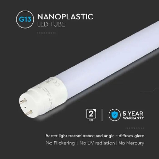 PRO VT-061 Tubo LED neon 9W chip Samsung T8 G13 60cm bianco freddo 6500K ruotabile - SKU 21652-Leggi tutto