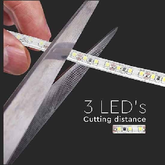 VT-3528 Striscia LED 12V SMD3528 5M 8W/M 120LED/M 100LM/W monocolore bianco freddo 6500K IP65 - SKU 212037-Leggi tutto