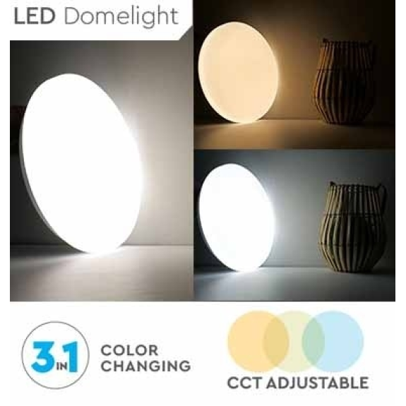 VT-8412 Plafoniera led 12W circolare bianca rotonda color change 3in1 switch interno cover opaca satinata IP20 - sku 217603-Leggi tutto