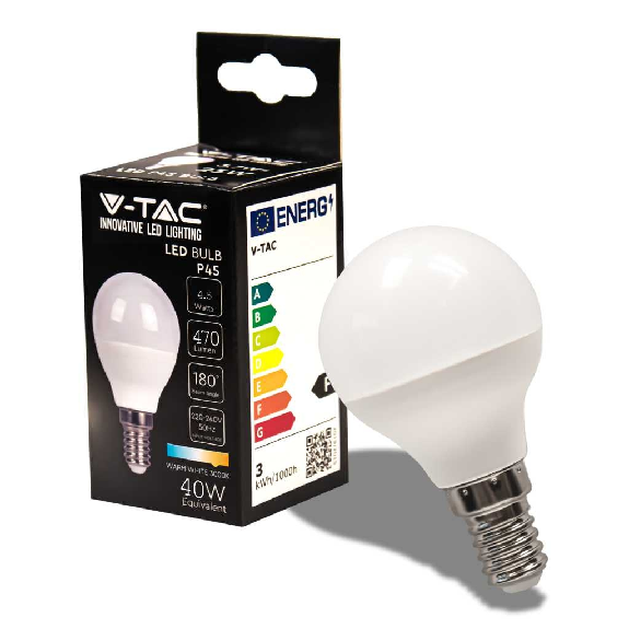VT-1880 Lampadina LED SMD 4,5W E14 Mini globo P45 Bianco Caldo 3000K - SKU 2142501 VT-1880 Lampadina LED SMD 4,5W E14 Mini globo P45 Bianco Caldo 3000K - SKU 2142501-Leggi tutto