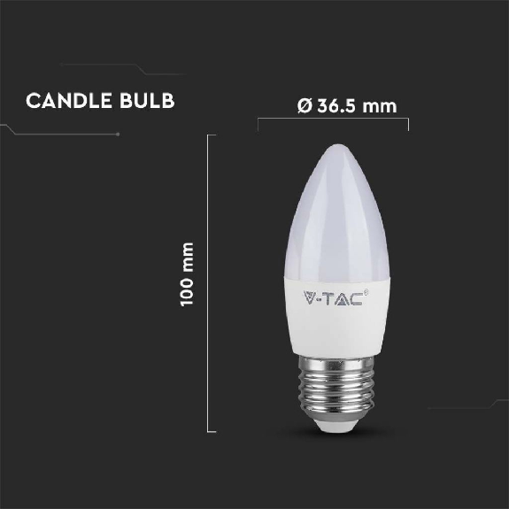 VT-1821 Lampadina led candela 4.5W E27 lampada bianco freddo 6500K - SKU 2143441-Leggi tutto